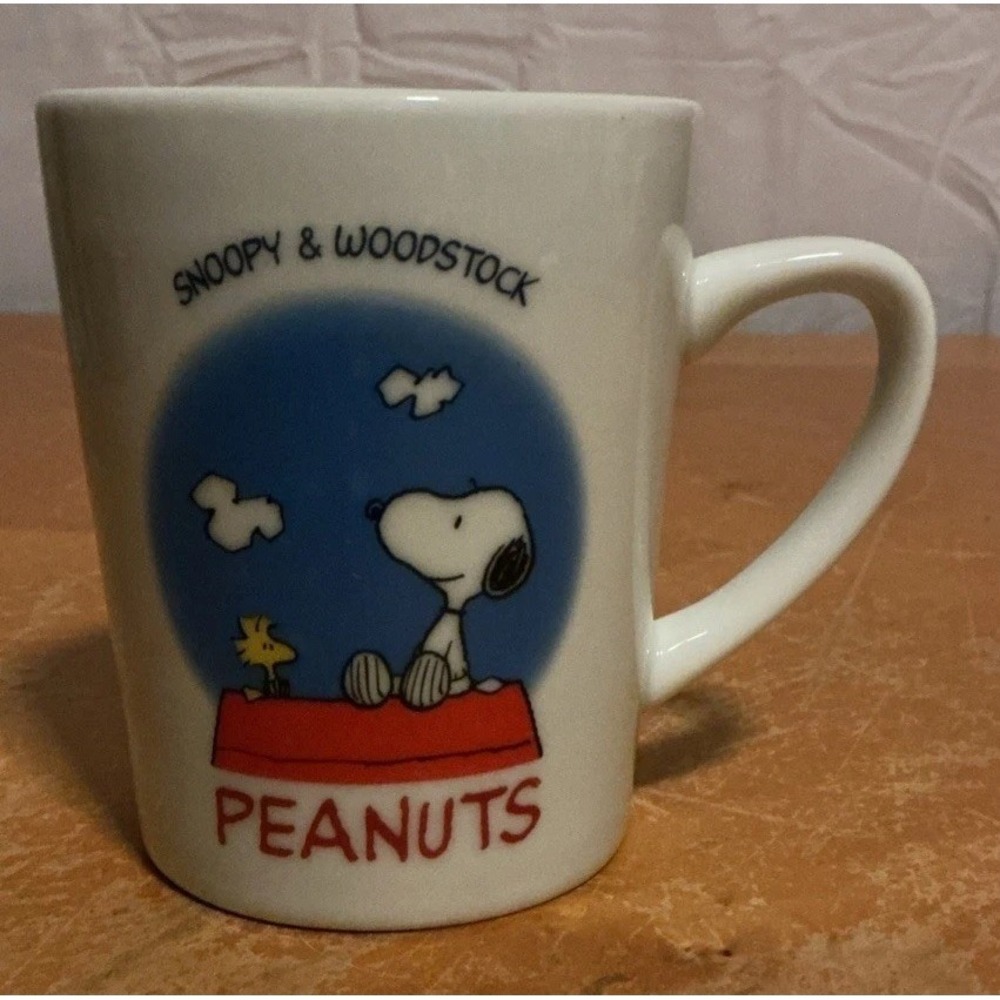 Rare PEANUTS Snoopy & Woodstock-Doghouse Coffee Mug Tea Cup